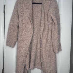 POL Women Ivory Beige super soft Nubby knit open front long cardigan - S UB37A